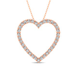 10K Rose Gold Diamond 1/2 Ct.Tw. Heart Pendant