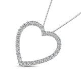 10K White Gold Diamond 1/2 Ct.Tw. Heart Pendant