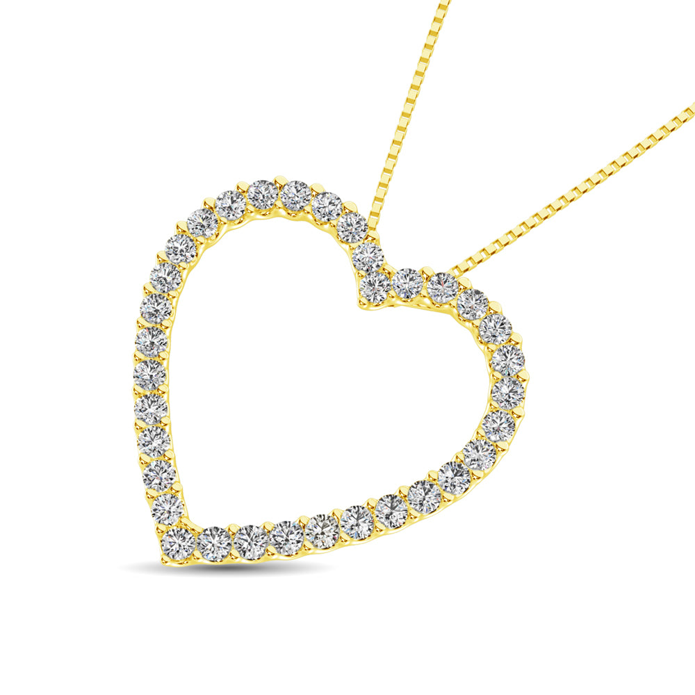 10K Yellow Gold Diamond 1/2 Ct.Tw. Heart Pendant