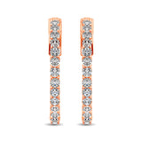 10K Rose Gold Diamond 1/2 Ct.Tw. In and Out Hoop Earrings
