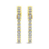 10K Yellow Gold Diamond 2 Ct.Tw. In and Out Hoop Earrings