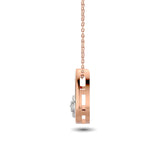 Diamond Tear Shape Pendant 1/10 ct tw Round Cut in 10K Rose Gold