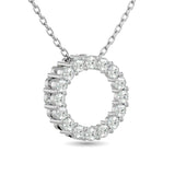 Diamond Open Circle Pendant 1/4 ct tw Round Cut in 10K White Gold