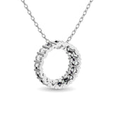 Diamond Open Circle Pendant 1/4 ct tw Round Cut in 10K White Gold