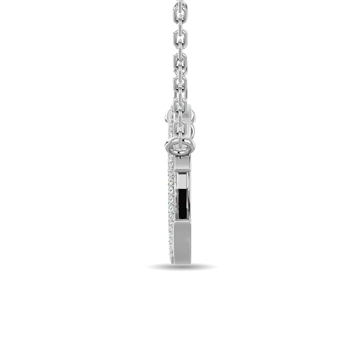 Diamond Moon and Star Necklace 1/6 ct tw in 10K White Gold