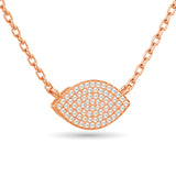 Diamond Eye Shape Necklace 1/5 ct tw in 10K Rose Gold