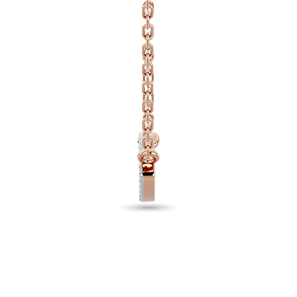 Diamond Eye Shape Necklace 1/5 ct tw in 10K Rose Gold
