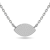 Diamond Eye Shape Necklace 1/5 ct tw in 10K White Gold