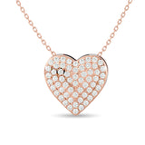 Diamond Heart Pendant 1/4 ct tw Round Cut in 10K Rose Gold