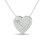 Diamond Heart Pendant 1/4 ct tw Round Cut in 10K White Gold