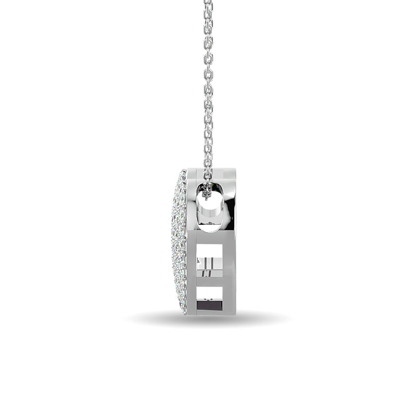 0.25ctw Diamond Heart Pendant In 10k White Gold - Dainty Heart Necklace