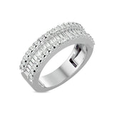Diamond  Round and Tapper  Fashion Ring 1 ct tw in 10K White Gold