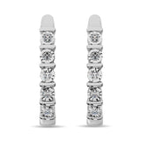 Diamond Hoop Earrings 1/10 ct tw in 10K White Gold