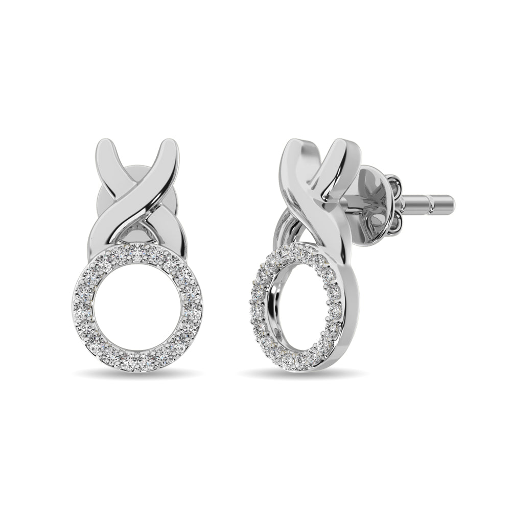 Diamond Fashion Earrings 1/10 ct tw in Sterling Silver