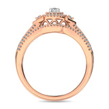 Diamond Bridal Ring 1/4 ct tw in Round-cut 10K in Rose Gold
