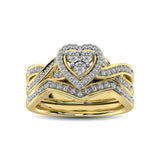 Diamond Bridal Ring 1/5 ct tw in Round-cut 10K in Yellow Gold