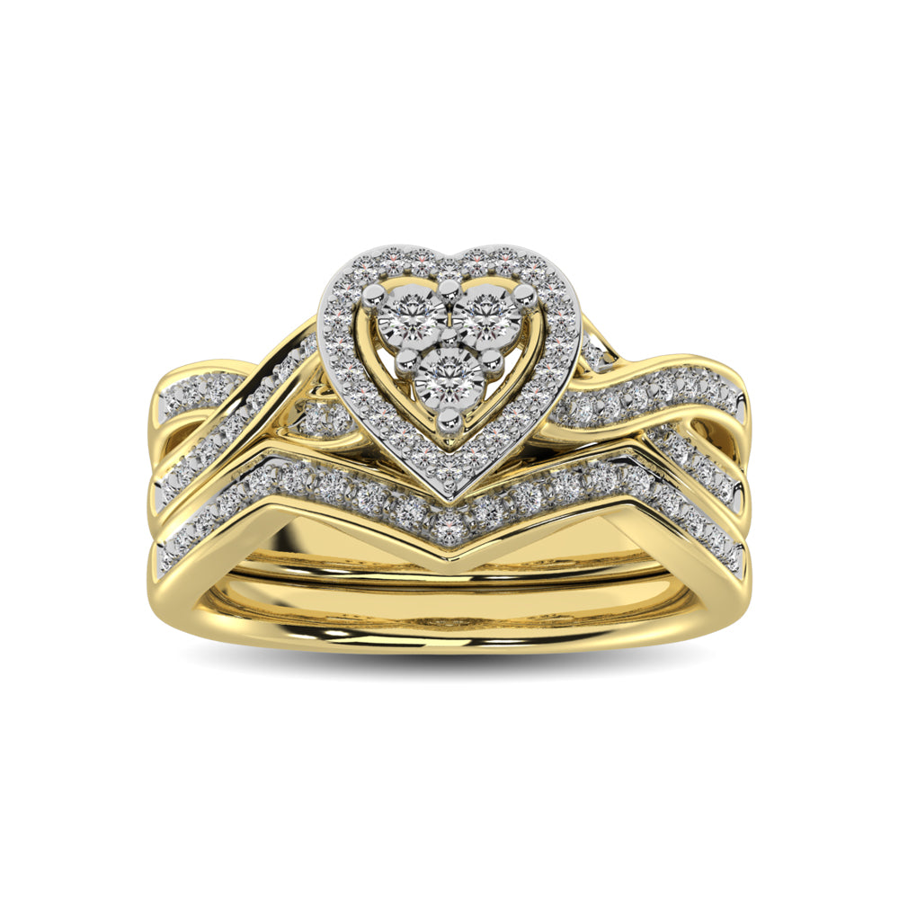 Diamond Bridal Ring 1/5 ct tw in Round-cut 10K in Yellow Gold