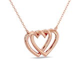 Diamond Duel Heart Fashion Necklace 1/8 ct tw in 10K Rose Gold