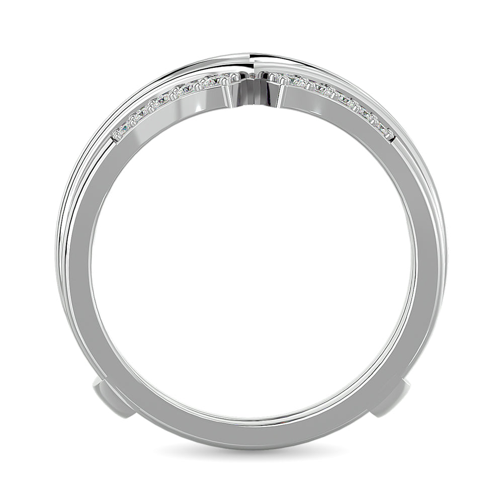 Diamond Guard Ring 1/5 ct tw in 10K White Gold