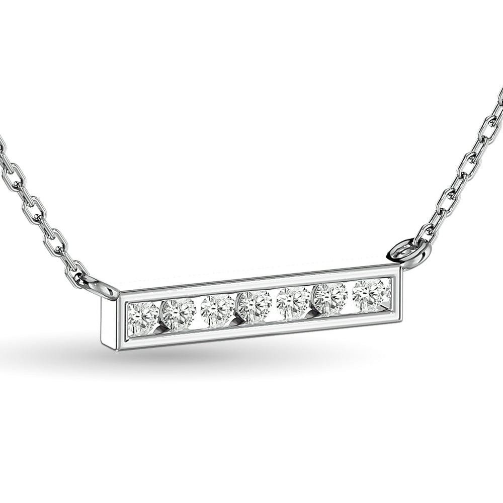 Diamond Round Cut  Fashion Necklace 1/4 ct tw in 10K White Gold
