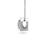 Diamond Emerald Cut Single Halo Pendant 1/4 ct tw in 14K White Gold