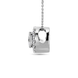 Diamond Oval Cut Single Halo Pendant 1/4 ct tw in 14K White Gold