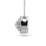 Diamond Round Cut Double Halo Pendant 3/8 ct tw in 14K White Gold