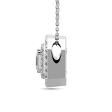 Diamond Emerald Cut Double Halo Pendant 3/8 ct tw in 14K White Gold