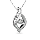 Diamond Slide Pendant 1/10 ct tw in 10K White Gold