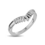 10KT WHITE GOLD 1/6CT TW DIAMOND CHEVRON BAND