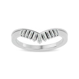 10KT WHITE GOLD 1/6CT TW DIAMOND CHEVRON BAND