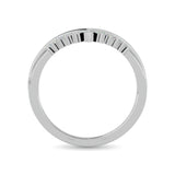 10KT WHITE GOLD 1/6CT TW DIAMOND CHEVRON BAND