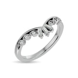 10KT WHITE GOLD 1/8CT TW DIAMOND CHEVRON BAND