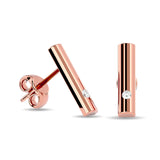 Diamond  1/20 ct tw Bar Earrings in 10K Rose Gold