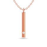 Diamond Bar Pendant 1/50 ct tw in 10K Rose Gold