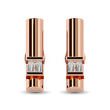 Diamond  1/20 ct tw Bar  Earrings in 10K Rose Gold