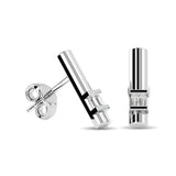 Diamond  1/20 ct tw Bar  Earrings in 10K White Gold