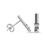 Diamond  1/20 ct tw Bar  Earrings in 10K White Gold