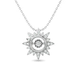 10KT WHITE GOLD 1/6CT TW DIAMOND TWO TONE PENDANT