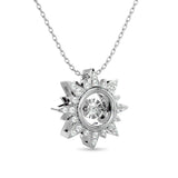 10KT WHITE GOLD 1/6CT TW DIAMOND TWO TONE PENDANT
