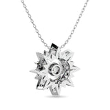 10KT WHITE GOLD 1/6CT TW DIAMOND TWO TONE PENDANT