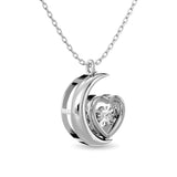 SILVER 1/12CT TW DIAMOND PENDANT