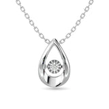 SILVER 1/20CT TW DIAMOND PENDANT