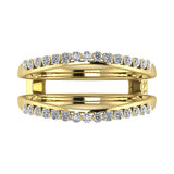 10K Yellow Gold 1/4 Ct.Tw. Diamond Chevron Guard Ring