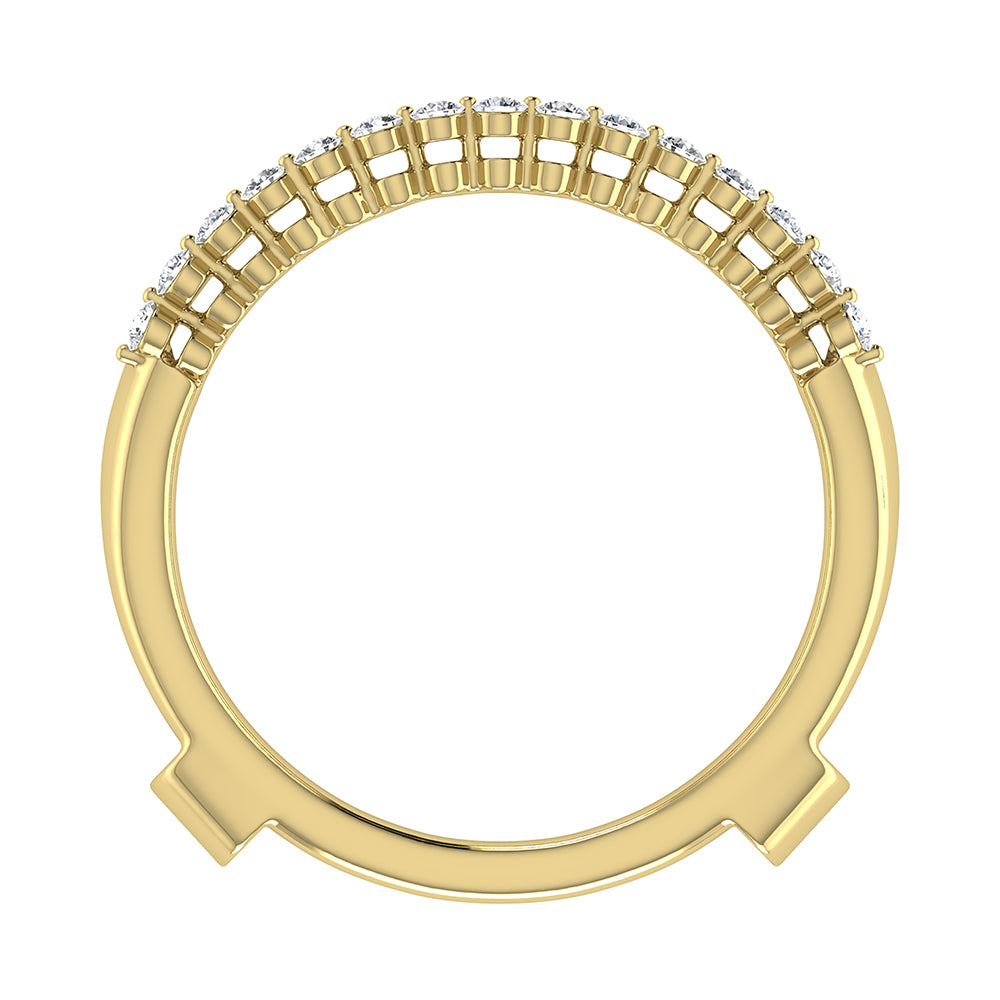 10K Yellow Gold 1/4 Ct.Tw. Diamond Chevron Guard Ring