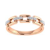 10K Pink Gold 1/8 Ct.Tw. Diamond Cuban Link Fashion Ring