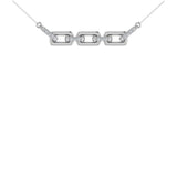 10K White Gold 1/10 Ct.Tw. Diamond Cuban Link Necklace