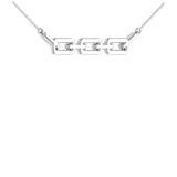 10K White Gold 1/10 Ct.Tw. Diamond Cuban Link Necklace