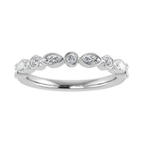 14K White Gold 1/3.Tw. Diamond Stack Band