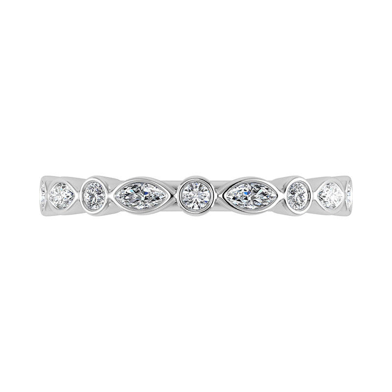 14K White Gold 1/3.Tw. Diamond Stack Band
